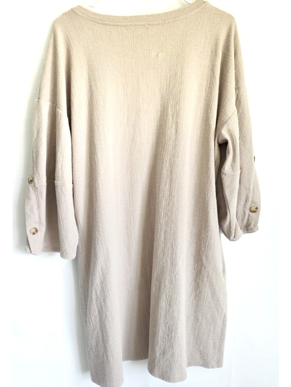 GiGiO Lagenlook Minimalist Button Sleeve Dress M - Picture 3 of 4